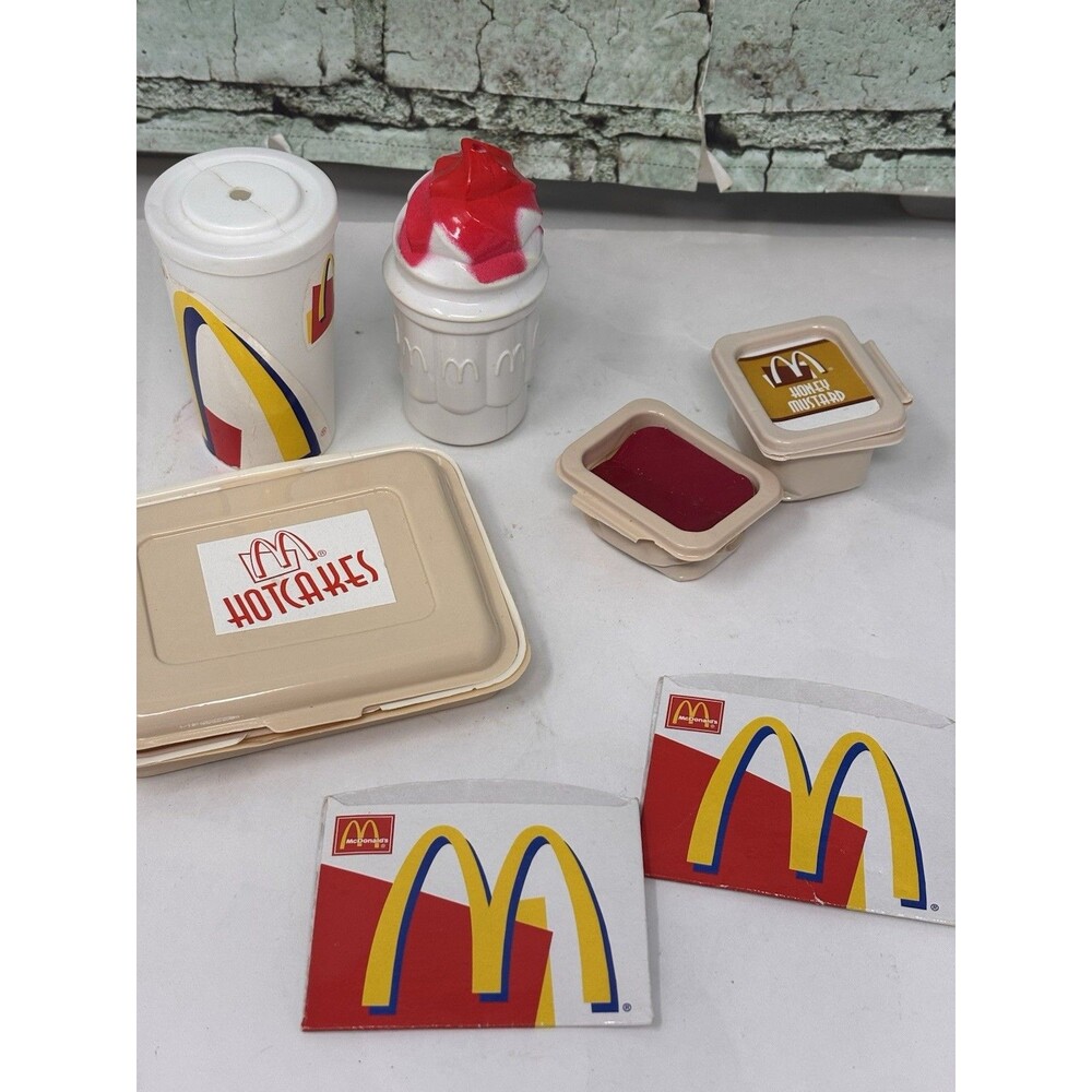 Vintage Fisher Price McDonalds Play Food Lot Hotcakes Sundae Fries Mixed Pieces
